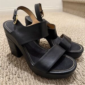 Salvatore Ferragamo Black Madrina Platform Sandals Size 9